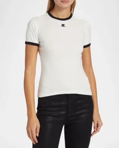 Courrèges Signature Contrast T-Shirt | Thumbnail 5