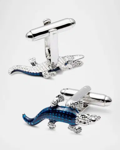Link Up Men's Enamel Crocodile Cufflinks | Thumbnail 2