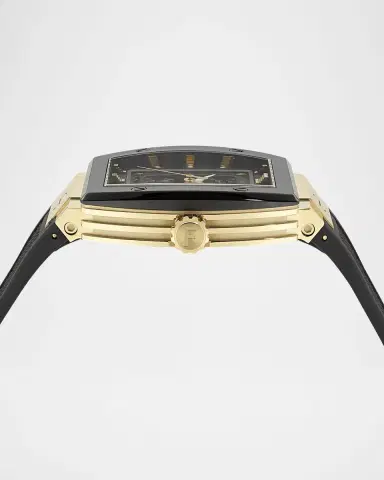 Ferragamo Men's F-80 Two-Tone Tonneau Skeleton-Dial Watch, 42mm | Thumbnail 2 Ferragamo Men's F-80 Two-Tone Tonneau Skeleton-Dial Watch, 42mm | Thumbnail 2