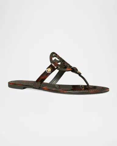 Tory Burch Miller Tortoise-Print Leather Sandals | Thumbnail 2