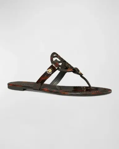 Tory Burch Miller Tortoise-Print Leather Sandals | Thumbnail 3