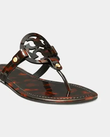 Tory Burch Miller Tortoise-Print Leather Sandals | Thumbnail 4