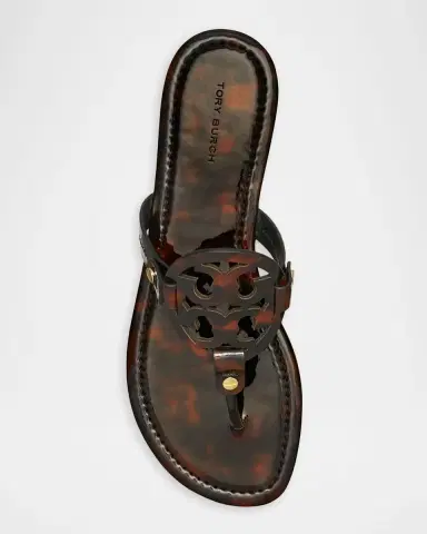 Tory Burch Miller Tortoise-Print Leather Sandals | Thumbnail 5