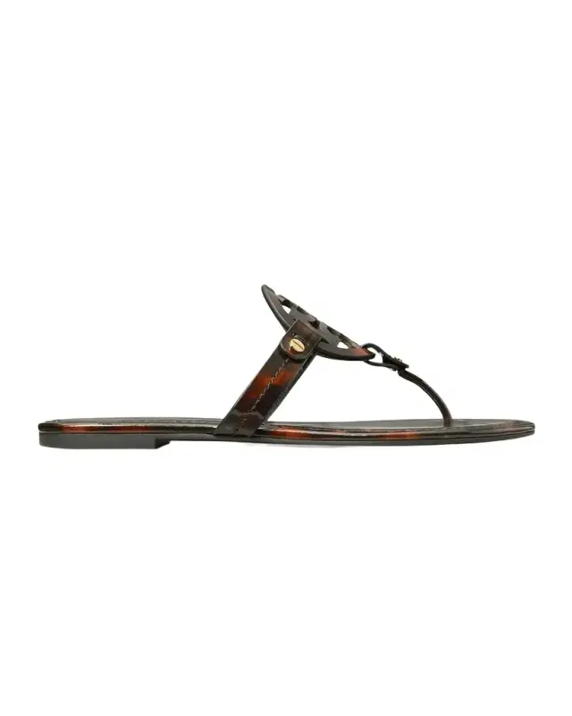 Tory Burch Miller Tortoise-Print Leather Sandals