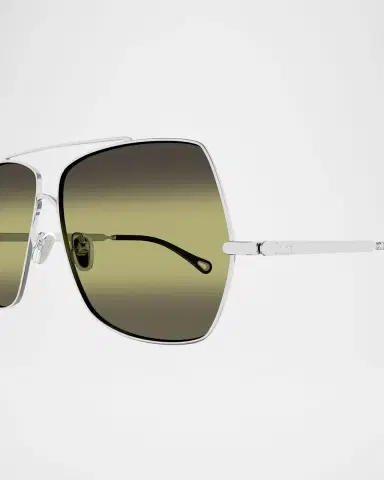 Chloé Gradient Aviator Metal Sunglasses | Thumbnail 2