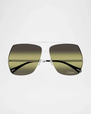 Chloé Gradient Aviator Metal Sunglasses | Thumbnail 3