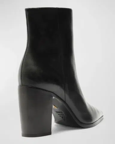 Schutz Mikki Leather Block-Heel Booties | Thumbnail 3 Schutz Mikki Leather Block-Heel Booties | Thumbnail 3