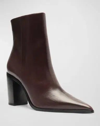 Schutz Mikki Leather Block-Heel Booties | Thumbnail 2 Schutz Mikki Leather Block-Heel Booties | Thumbnail 2