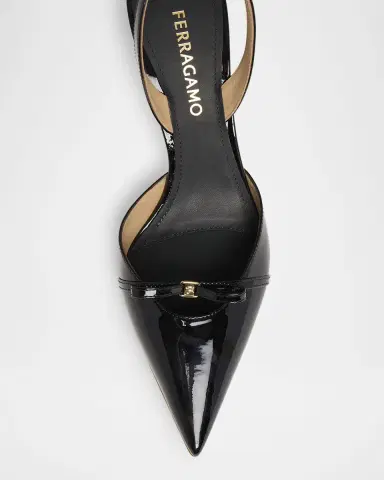 Ferragamo Gylla Patent Bow Slingback Pumps | Thumbnail 4