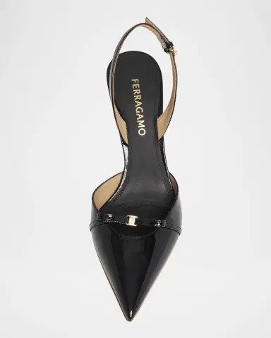 Ferragamo Gylla Patent Bow Slingback Pumps | Thumbnail 5