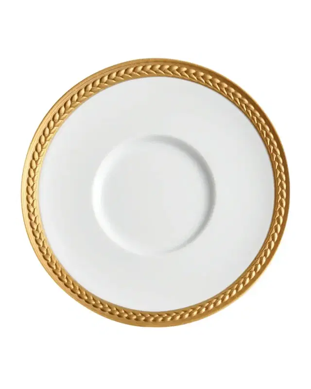 L 'Objet Soie Tressee 24K Gold-Plated Saucer