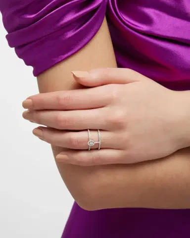 Messika GLAM 'AZONE 18K WHITE GOLD TWO-ROW DIAMOND RING | Thumbnail 2 Messika GLAM 'AZONE 18K WHITE GOLD TWO-ROW DIAMOND RING | Thumbnail 2