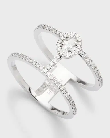 Messika GLAM 'AZONE 18K WHITE GOLD TWO-ROW DIAMOND RING | Thumbnail 3 Messika GLAM 'AZONE 18K WHITE GOLD TWO-ROW DIAMOND RING | Thumbnail 3