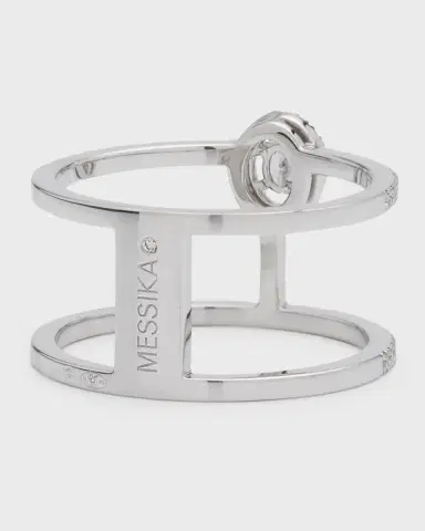 Messika GLAM 'AZONE 18K WHITE GOLD TWO-ROW DIAMOND RING | Thumbnail 4 Messika GLAM 'AZONE 18K WHITE GOLD TWO-ROW DIAMOND RING | Thumbnail 4
