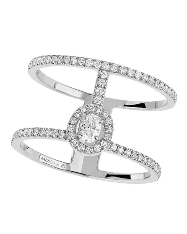 Messika GLAM 'AZONE 18K WHITE GOLD TWO-ROW DIAMOND RING | Thumbnail 1 Messika GLAM 'AZONE 18K WHITE GOLD TWO-ROW DIAMOND RING | Thumbnail 1
