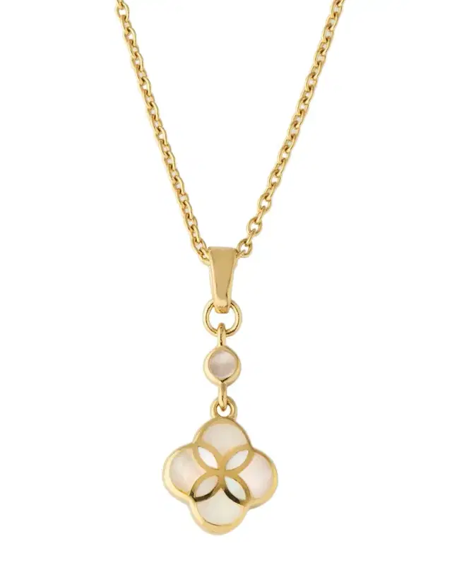 Single Petal Mother of Pearl Drop Necklace
