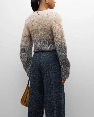 Ganni Chunky Marled Hand-Knit Cropped Cardigan | Thumbnail 6