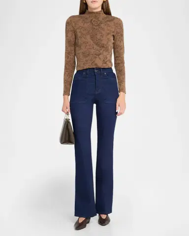 Veronica Beard Crosbie Straight-Leg Jeans with Patch Pockets | Thumbnail 2 Veronica Beard Crosbie Straight-Leg Jeans with Patch Pockets | Thumbnail 2