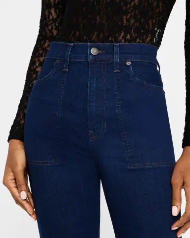 Veronica Beard Crosbie Straight-Leg Jeans with Patch Pockets | Thumbnail 6 Veronica Beard Crosbie Straight-Leg Jeans with Patch Pockets | Thumbnail 6