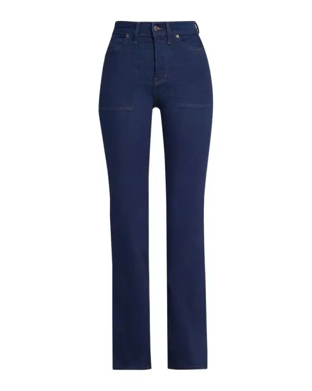 Veronica Beard Crosbie Straight-Leg Jeans with Patch Pockets