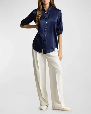 Polo Ralph Lauren Slim Fit Silk Shirt | Thumbnail 2