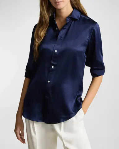 Polo Ralph Lauren Slim Fit Silk Shirt | Thumbnail 3