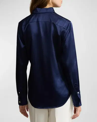 Polo Ralph Lauren Slim Fit Silk Shirt | Thumbnail 5