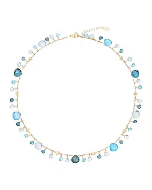 18K Yellow Gold Mixed Topaz Single-Strand Necklace