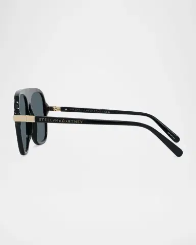 Stella McCartney Logo-Print Aviator Acetate Sunglasses | Thumbnail 3 Stella McCartney Logo-Print Aviator Acetate Sunglasses | Thumbnail 3