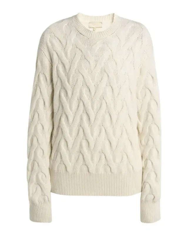 Cocooning Cozy Braids Cashmere Crewneck Sweater