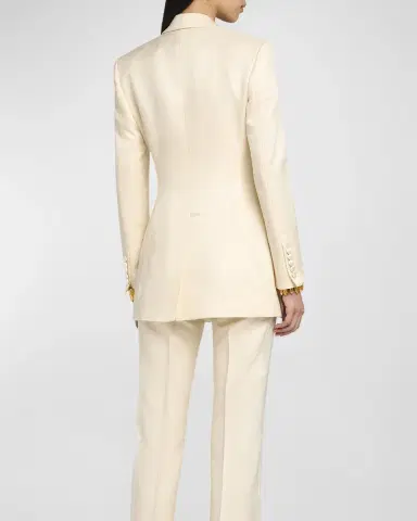 TOM FORD Lustrous Barathea Silk-Wool Single-Breasted Tuxedo Jacket | Thumbnail 6