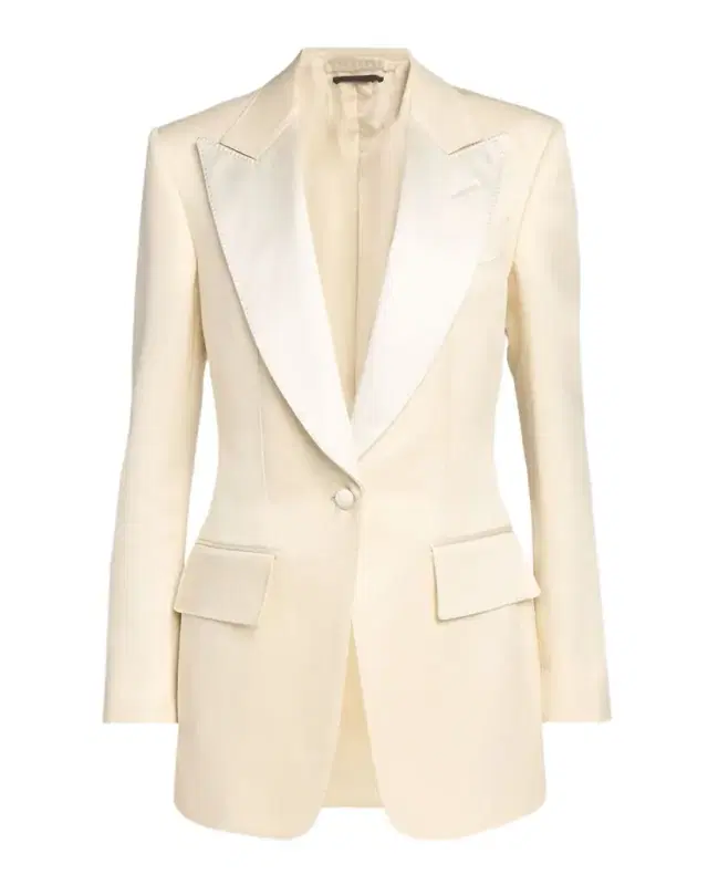 Lustrous Barathea Silk-Wool Single-Breasted Tuxedo Jacket