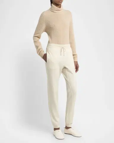 Loro Piana Cocooning Raw Cashmere Fleece Jogger Pants | Thumbnail 3