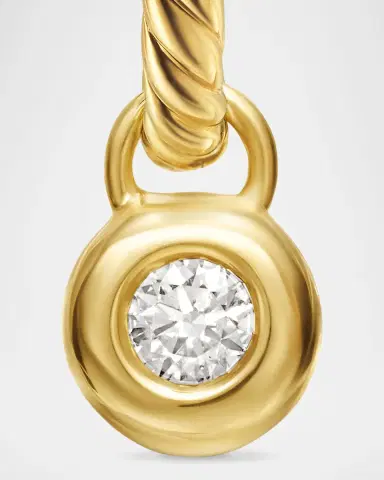 David Yurman Petite Modern Cable Huggie Drop Earrings in 18K Gold with Diamonds, 18.5mm | Thumbnail 2 David Yurman Petite Modern Cable Huggie Drop Earrings in 18K Gold with Diamonds, 18.5mm | Thumbnail 2