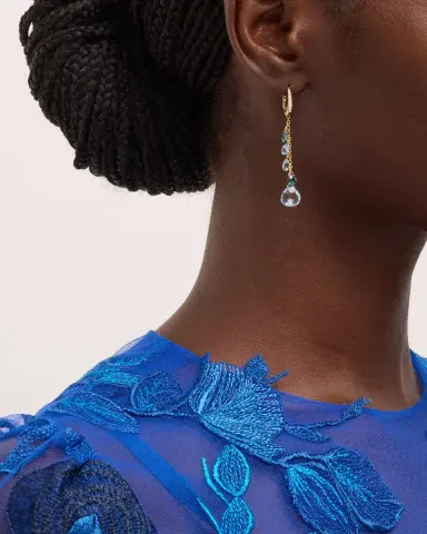 Marco Bicego 18K Yellow Gold Single-Strand Topaz Earrings with Diamond Accent | Thumbnail 2 Marco Bicego 18K Yellow Gold Single-Strand Topaz Earrings with Diamond Accent | Thumbnail 2