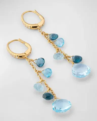 Marco Bicego 18K Yellow Gold Single-Strand Topaz Earrings with Diamond Accent | Thumbnail 3 Marco Bicego 18K Yellow Gold Single-Strand Topaz Earrings with Diamond Accent | Thumbnail 3