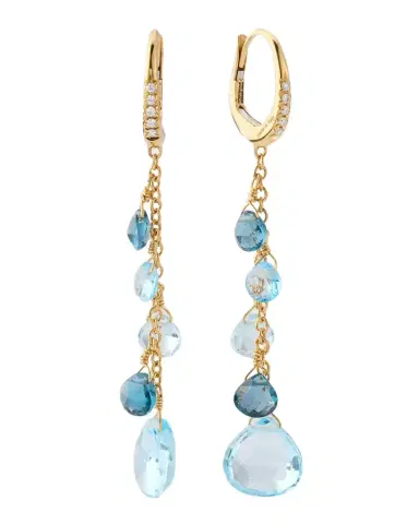 Marco Bicego 18K Yellow Gold Single-Strand Topaz Earrings with Diamond Accent | Thumbnail 1 Marco Bicego 18K Yellow Gold Single-Strand Topaz Earrings with Diamond Accent | Thumbnail 1