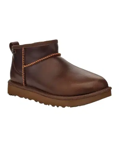 UGG Classic Ultra Mini Leather Cozy Ankle Boots | Thumbnail 1