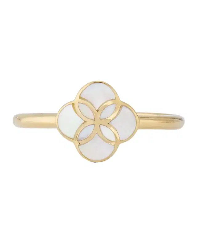 White Mother of Pearl Petal Ring
