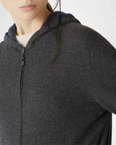 Loro Piana Duo Cashmere Hooded Zip Bomber Sweater | Thumbnail 5 Loro Piana Duo Cashmere Hooded Zip Bomber Sweater | Thumbnail 5