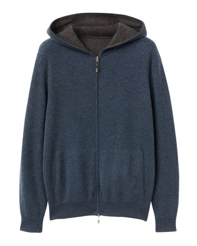 Duo Cashmere Hooded Zip Bomber Sweater Duo Cashmere Hooded Zip Bomber Sweater