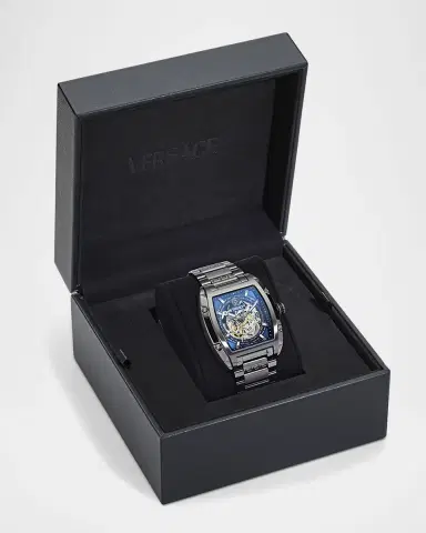 Versace Men's Dominus IP Gunmetal Skeleton-Dial Bracelet Watch, 42x49.5mm | Thumbnail 5 Versace Men's Dominus IP Gunmetal Skeleton-Dial Bracelet Watch, 42x49.5mm | Thumbnail 5