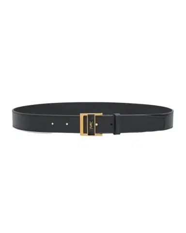 Saint Laurent Cassandre Leather Skinny Belt | Thumbnail 1