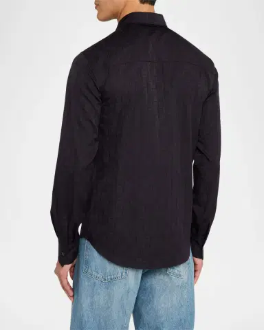 Ferragamo Men's Gancio Jacquard Sport Shirt | Thumbnail 3 Ferragamo Men's Gancio Jacquard Sport Shirt | Thumbnail 3