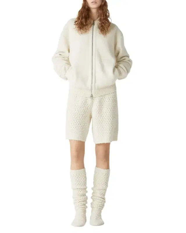 Cocooning Ottoman Cashmere Hooded Zip Jacket