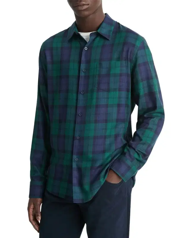 Vince Men 's Castaic Plaid Sport Shirt