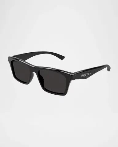 Alexander McQueen Men's AM0472SM Acetate Rectangle Sunglasses | Thumbnail 3 Alexander McQueen Men's AM0472SM Acetate Rectangle Sunglasses | Thumbnail 3