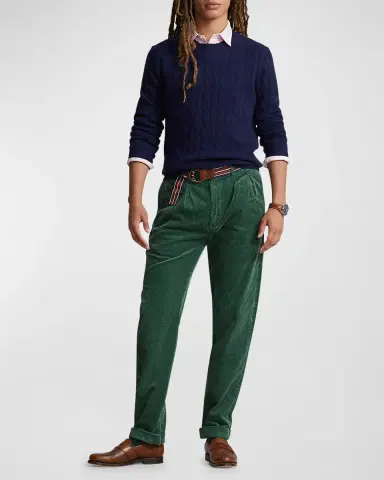 Polo Ralph Lauren Men's The Iconic Cable-Knit Cashmere Sweater | Thumbnail 3 Polo Ralph Lauren Men's The Iconic Cable-Knit Cashmere Sweater | Thumbnail 3