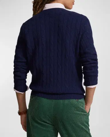 Polo Ralph Lauren Men's The Iconic Cable-Knit Cashmere Sweater | Thumbnail 4 Polo Ralph Lauren Men's The Iconic Cable-Knit Cashmere Sweater | Thumbnail 4