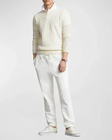 Polo Ralph Lauren Men's The Iconic Cable-Knit Cashmere Sweater | Thumbnail 3